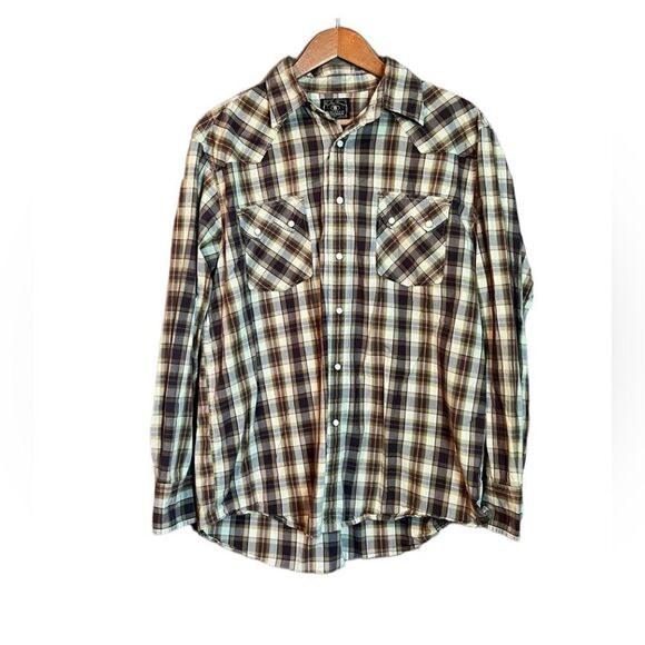 Lucky brand western shirt with snap buttons. Size large. - Picture 1 of 11